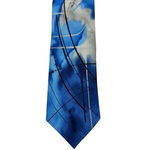 J Garcia Abstract Blue Gray Silk Tie Collection Fifty Nine Poet Absorb The War